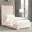 Furniture of America Plutforn Chenille Mattress Ready Full Bed in Pink