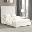 Furniture of America Plutforn Chenille Mattress Ready Queen Bed in White