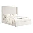 Furniture of America Plutforn Chenille Mattress Ready Queen Bed in White
