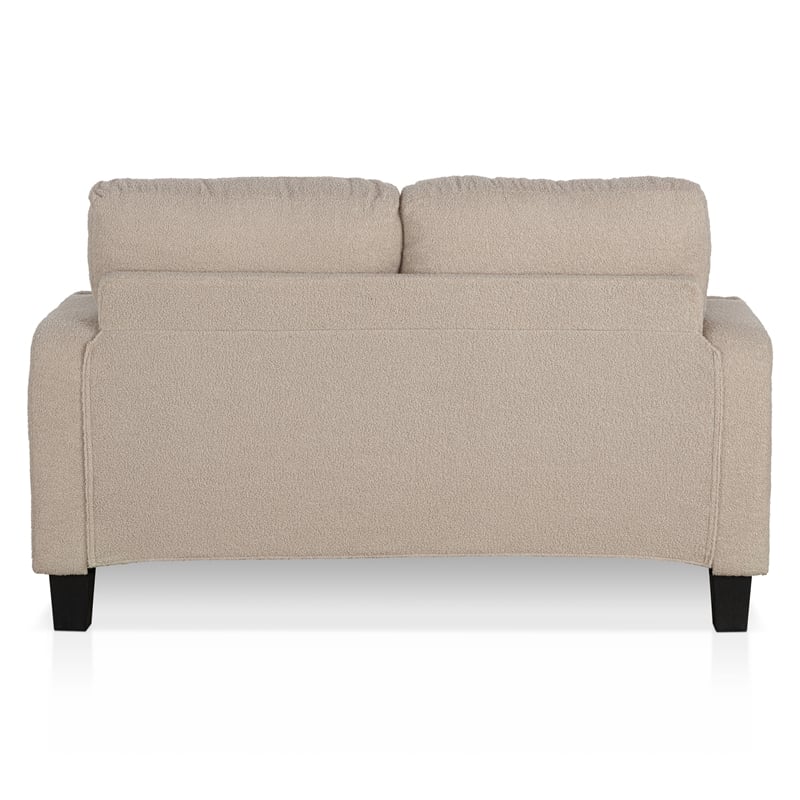 Furniture of America Reese Fabric and Wood Beige Loveseat with Cup Holders