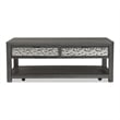 Furniture of America Selyra Wood Open Shelf Gray Coffee Table with Casters