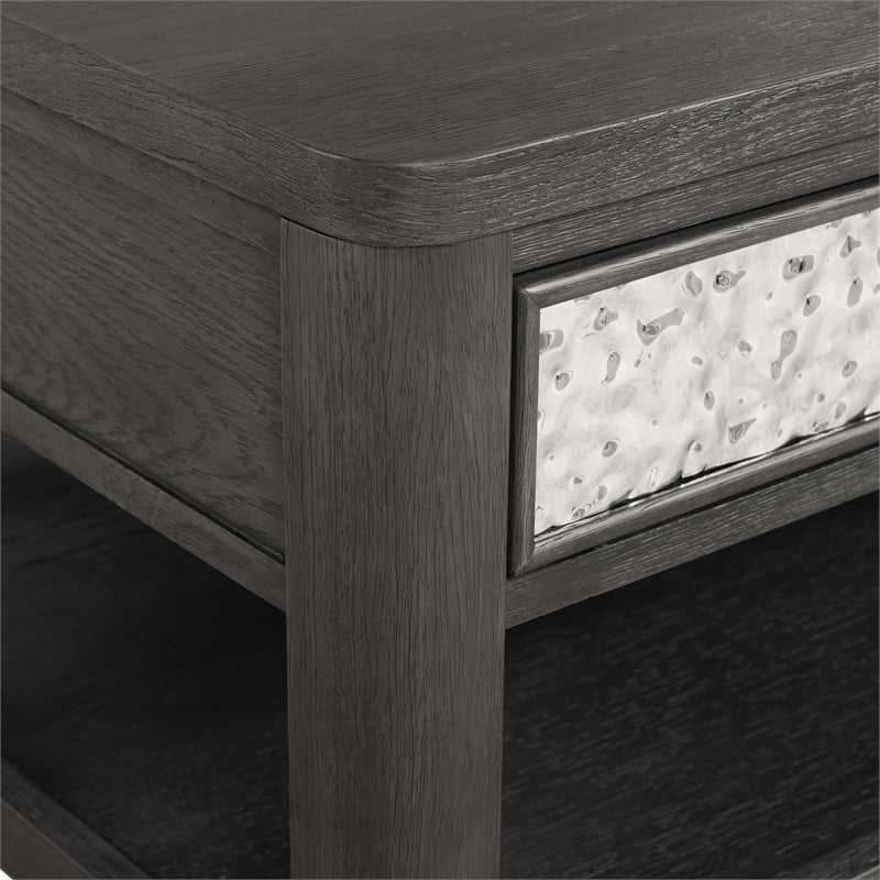 Furniture of America Selyra Wood Open Shelf Gray Coffee Table with Casters