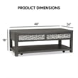 Furniture of America Selyra Wood Open Shelf Gray Coffee Table with Casters