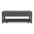 Furniture of America Selyra Wood Open Shelf Gray Coffee Table with Casters