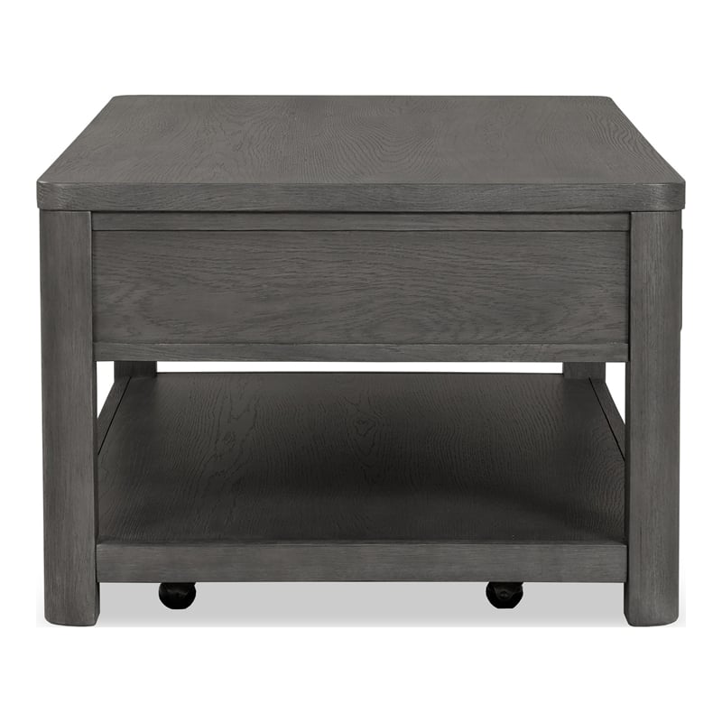 Furniture of America Selyra Wood Open Shelf Gray Coffee Table with Casters