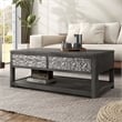 Furniture of America Selyra Wood Open Shelf Gray Coffee Table with Casters