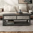 Furniture of America Selyra Wood Open Shelf Gray Coffee Table with Casters
