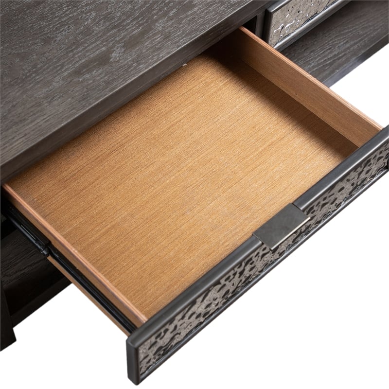 Furniture of America Selyra Wood Open Shelf Gray Coffee Table with Casters