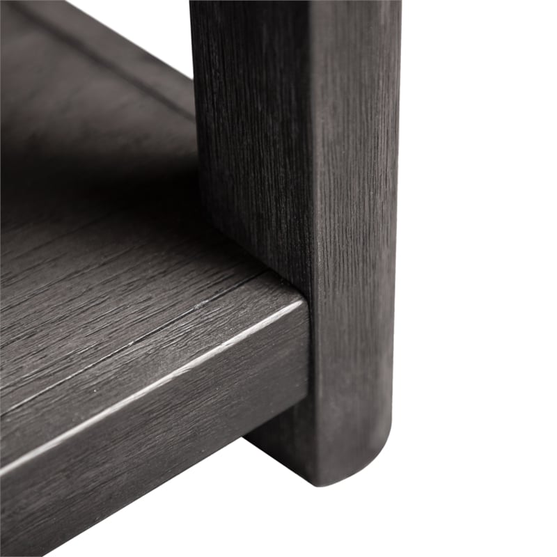 Furniture of America Selyra Wood Open Shelf Gray Coffee Table with Casters