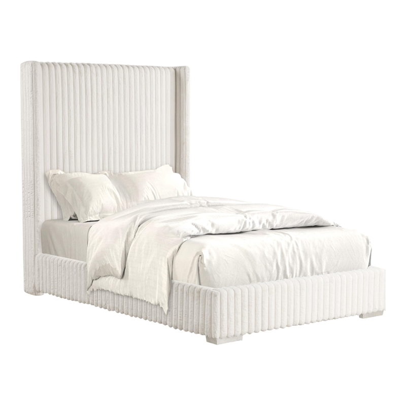 Furniture of America Plutforn Chenille Mattress Ready Twin Bed in White
