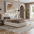 Furniture of America Eleanora Fabric and Wood Mattress Ready King Bed in White