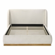 Furniture of America Eleanora Fabric and Wood Mattress Ready King Bed in White