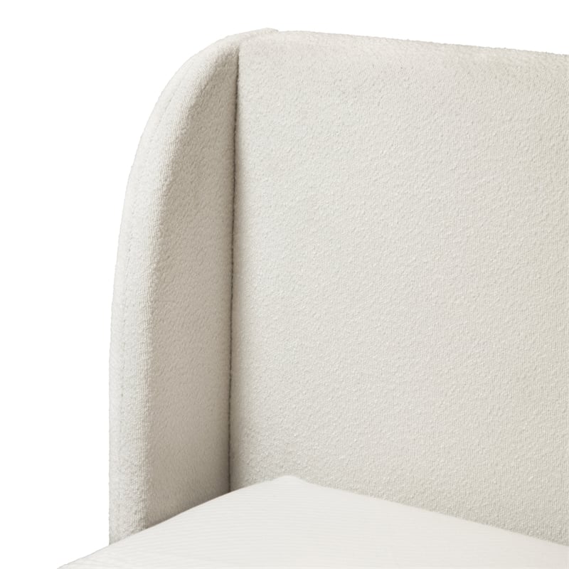 Furniture of America Eleanora Fabric and Wood Mattress Ready Queen Bed in White