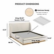 Furniture of America Eleanora Fabric and Wood Mattress Ready Queen Bed in White