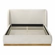 Furniture of America Eleanora Fabric and Wood Mattress Ready Queen Bed in White