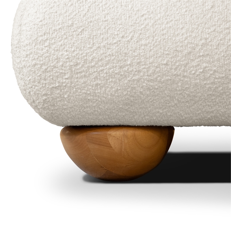 Furniture of America Lunaria Fabric and Wood Mattress Ready King Bed in White