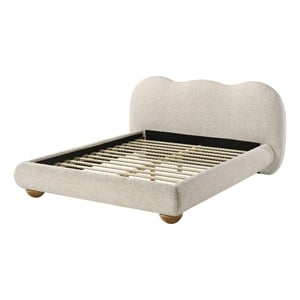 Furniture of America Lunaria Fabric and Wood Mattress Ready Queen Bed in White