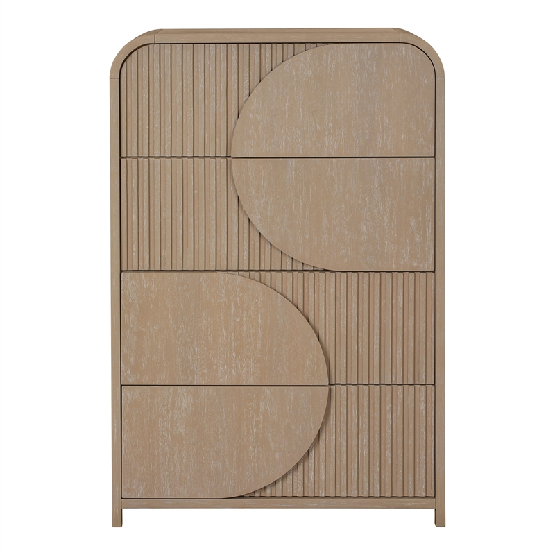 Furniture of America Tissen Wood Dovetail 4-Drawer Chest in Natural
