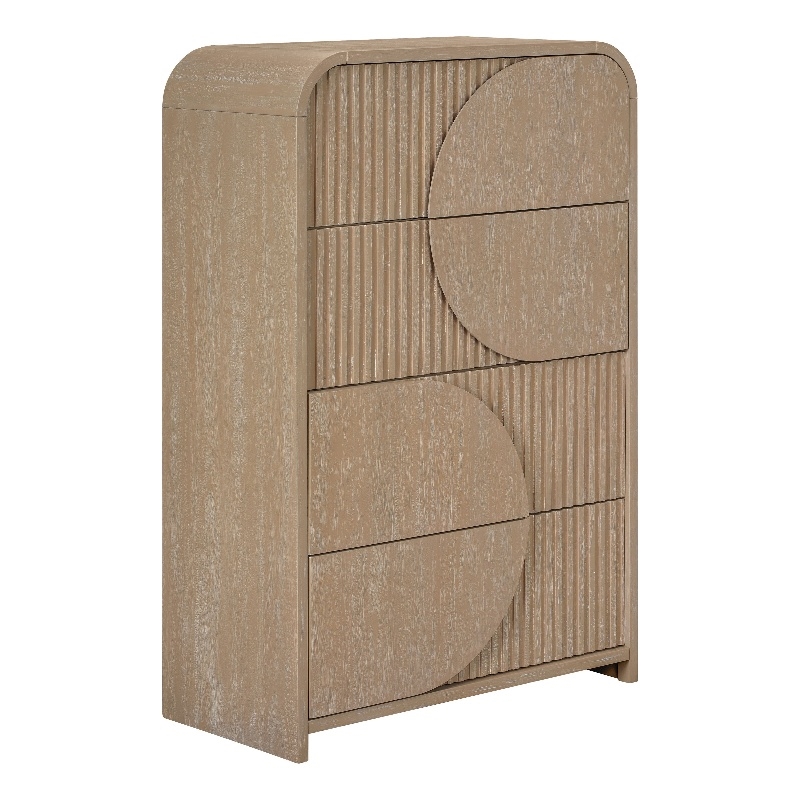Furniture of America Tissen Wood Dovetail 4-Drawer Chest in Natural