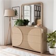 Furniture of America Tissen Wood Natural Dovetail 6-Drawer Dresser with Mirror