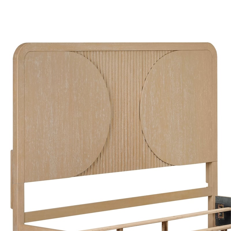Furniture of America Tissen Rounded Edges Panel Wood King Bed in Natural