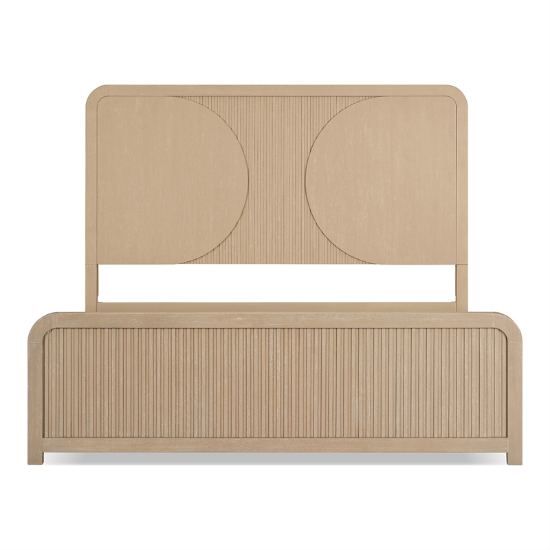Furniture of America Tissen Rounded Edges Panel Wood Queen Bed in Natural