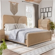 Furniture of America Tissen Rounded Edges Panel Wood Queen Bed in Natural