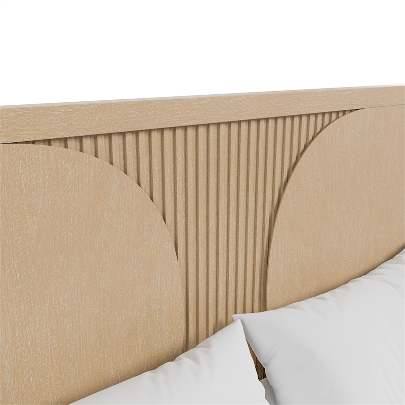 Furniture of America Tissen Rounded Edges Panel Wood Queen Bed in Natural