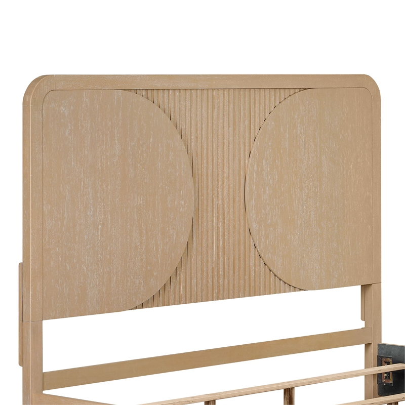 Furniture of America Tissen Rounded Edges Panel Wood Queen Bed in Natural