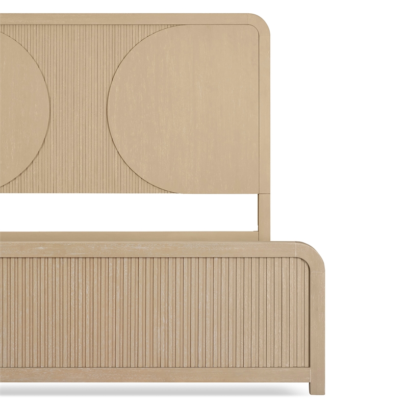 Furniture of America Tissen Rounded Edges Panel Wood Queen Bed in Natural