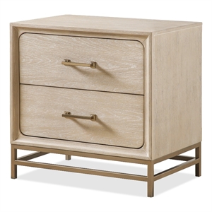 Furniture of America Don Wood 2-Drawer Nightstand in Light Oak