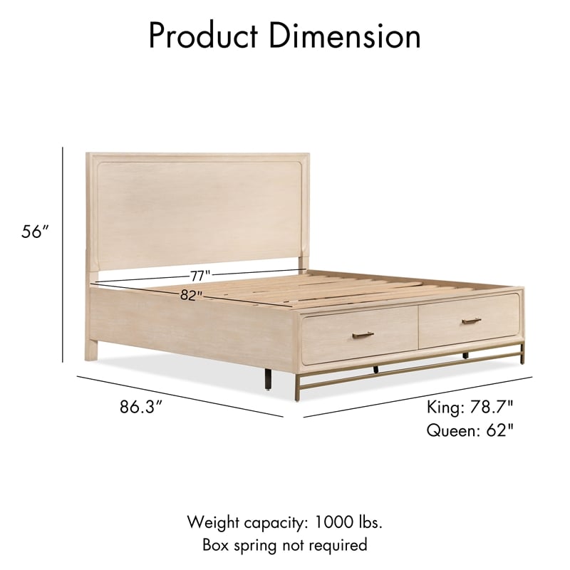Furniture of America Don Wood and Metal Panel Queen Bed in Light Oak