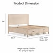 Furniture of America Don Wood and Metal Panel Queen Bed in Light Oak