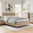 Furniture of America Don Wood and Metal Panel Queen Bed in Light Oak