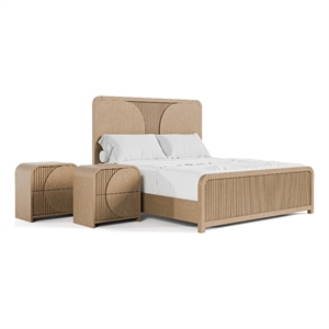 Furniture of America Tissen Wood King 3-Piece Bedroom Set in Natural