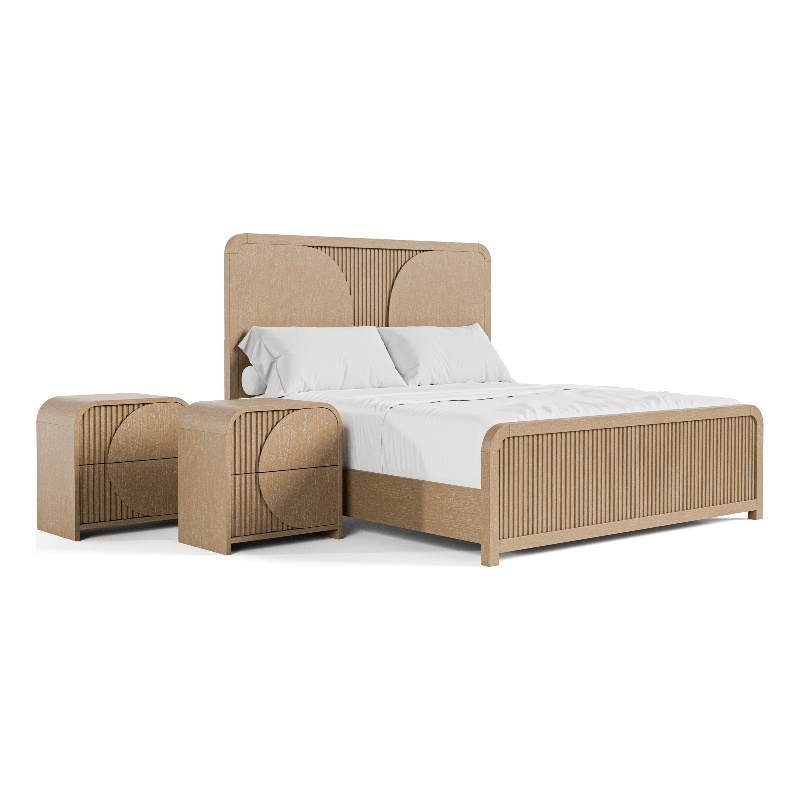 Furniture of America Tissen Wood Queen 3-Piece Bedroom Set in Natural