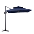 Furniture of America Maynard Polyester 8' Double Top Square Umbrella in Blue