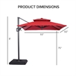 Furniture of America Maynard Polyester 8' Double Top Square Umbrella in Gray