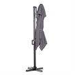 Furniture of America Maynard Polyester 8' Double Top Square Umbrella in Gray