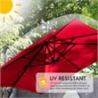 Furniture of America Maynard Polyester 8' Double Top Square Umbrella in Gray