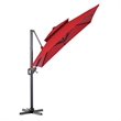 Furniture of America Maynard Polyester 8' Double Top Square Umbrella in Red