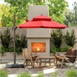 Furniture of America Maynard Polyester 8' Double Top Square Umbrella in Red