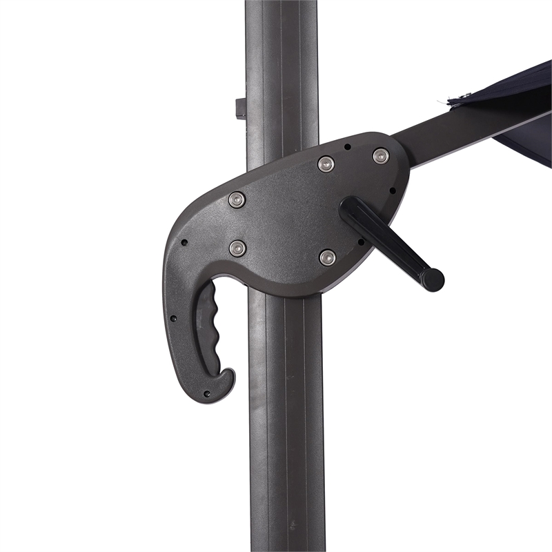 Furniture of America Vauren Fabric 10' Double Top Round Beige Umbrella with LED