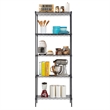 Furniture of America Nigel Metal 5-Tier Wire Shelving Rack in Black