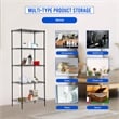 Furniture of America Nigel Metal 5-Tier Wire Shelving Rack in Black