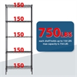 Furniture of America Nigel Metal 5-Tier Wire Shelving Rack in Black