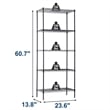 Furniture of America Nigel Metal 5-Tier Wire Shelving Rack in Black