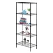 Furniture of America Nigel Metal 5-Tier Wire Shelving Rack in Black