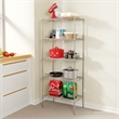 Furniture of America Nigel Metal 5-Tier Wire Shelving Rack in Chrome