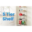 Furniture of America Nigel Metal 5-Tier Wire Shelving Rack in Chrome